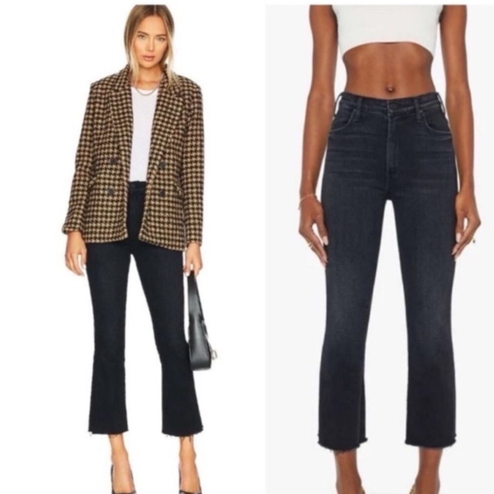 MOTHER Black Straight Leg Jeans